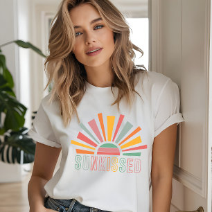 Camiseta Feriado de Praia Sun Summer Retro Sunkised