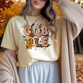 Camiseta Feriado de Queda de Gobble Queda Boho Ação de Graç