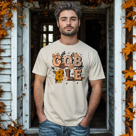 Camiseta Feriado de Queda de Gobble Queda Boho Ação de Graç
