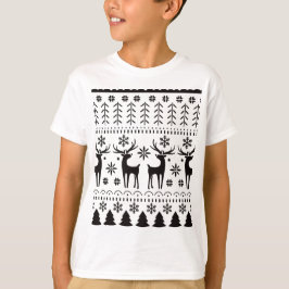 Camiseta Feriado de Reindeer de Natal para o Folk Modern