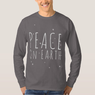 Camiseta Feriado de Snowflakes de Cotação da Paz na Terra