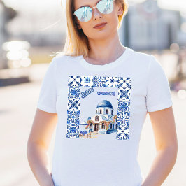 Camiseta Feriado de Verão da Grécia Santorini