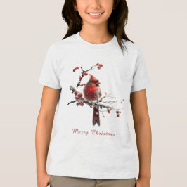 Camiseta Feriado do Cardinal Vermelho Natal