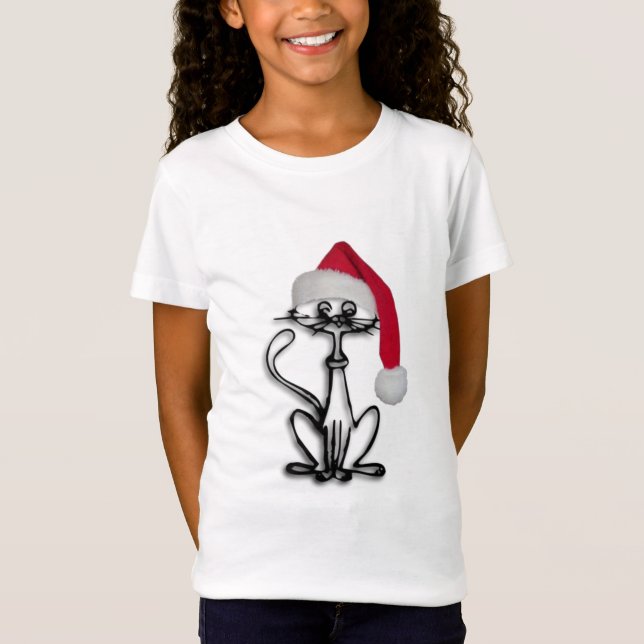 Camiseta Feriado do gato do Natal (Frente)