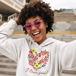 Camiseta Feriado do Namorados do coração da Flor Rosa