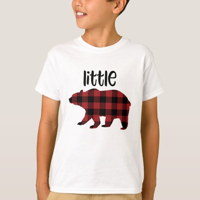 Camiseta Feriado do Urso Xadrez Vermelho Buffalo (Frente)