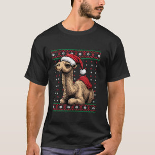 Camiseta Feriado Engraçado de Natal Feio Camel Lover Santa