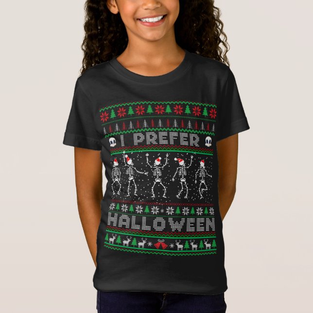 Camiseta Feriado Engraçado Ugly Xmas Eu Prefiro Natal De Ha (Frente)