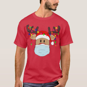 Camiseta Feriado Feliz da Máscara de Natal Rudolph Reindeer