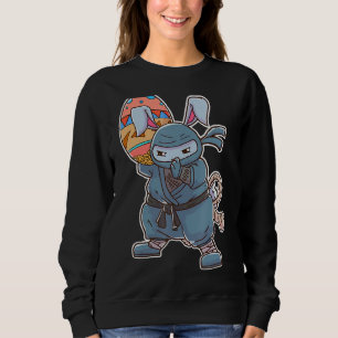 Camiseta Feriado felz pascoa Bunny Ninja Ovo Caçando Seaso