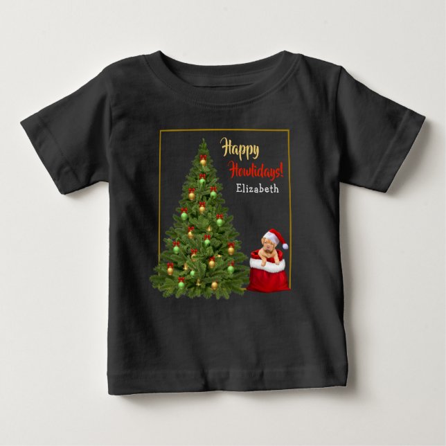 Camiseta Feriado Feriado Santa Claus da Árvore de Natal Div (Frente)