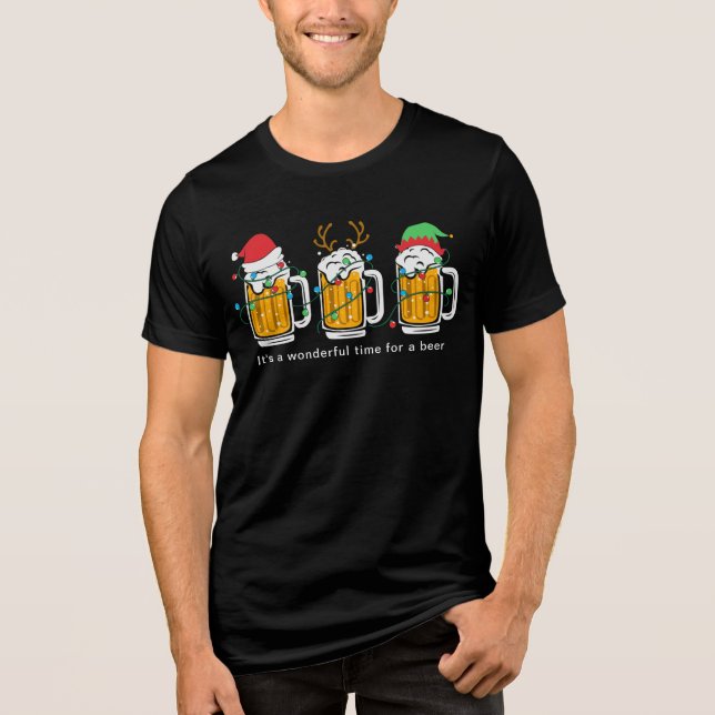 Camiseta Feriado Festivo das Luzes de Natal Engraçado (Frente)