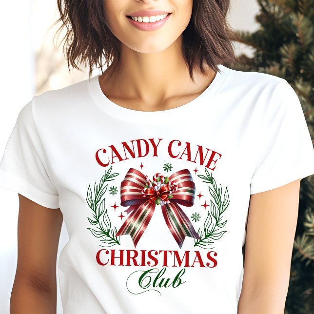 Camiseta Feriado Festivo do Clube de Natal Candy Cane (Criador carregado)