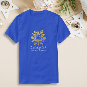 Camiseta Feriado Festivo em Estrelas de Ouro Personalizado