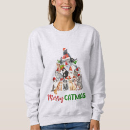 Camiseta Feriado Gato e Árvore de Natal de Kitten vermelho