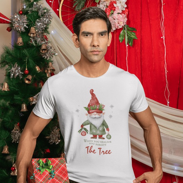 Camiseta Feriado Gnomo-Ttask com Nosso Natal Vermelho (Criador carregado)
