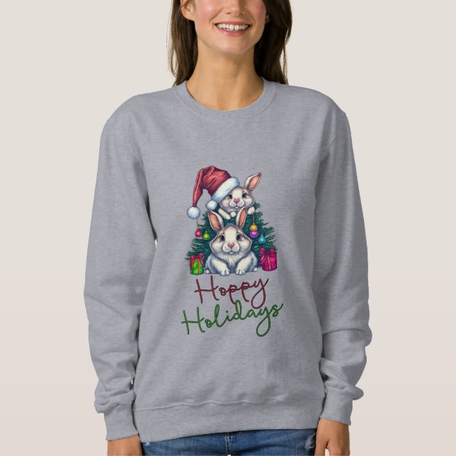 Camiseta Feriado Hoppy Coelhinhos de Natal (Frente)