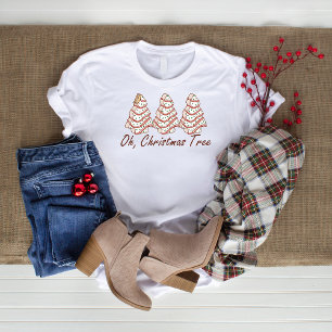 Camiseta Feriado Moderno do Bolo de Árvore de Natal