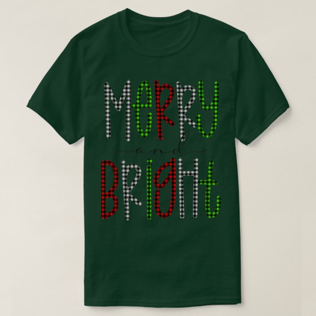 Camiseta Feriado Natal das Luzes felizes e Brilhantes (Frente do Design)