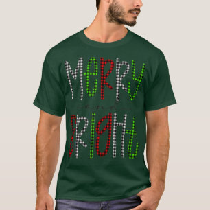 Camiseta Feriado Natal das Luzes felizes e Brilhantes