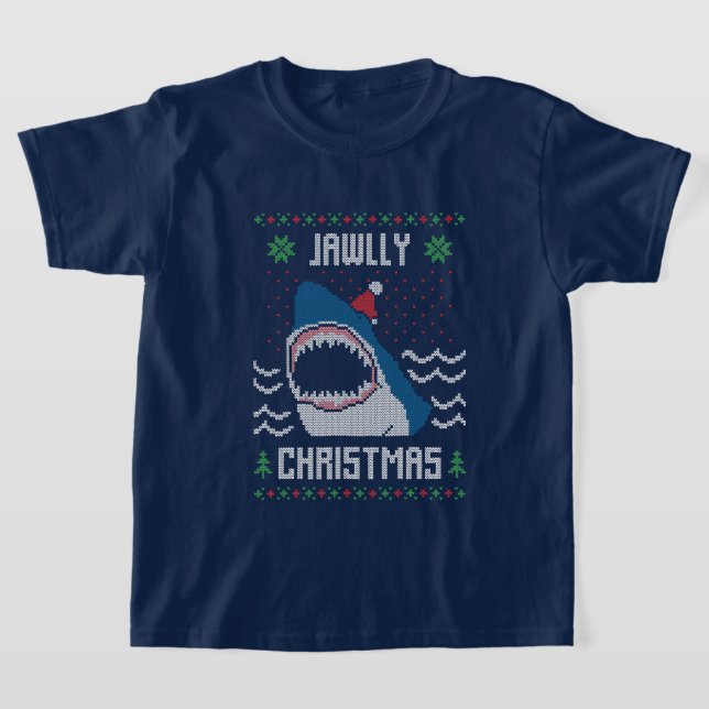 Camiseta Feriado Natal Festivo de tubarão (Postura )
