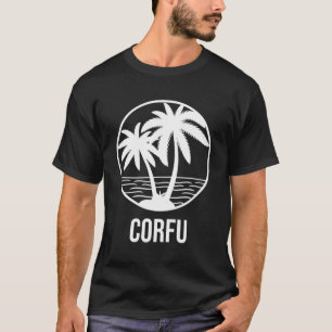 Camiseta Feriado no Oceano Árvore de Palma de Férias Corfu