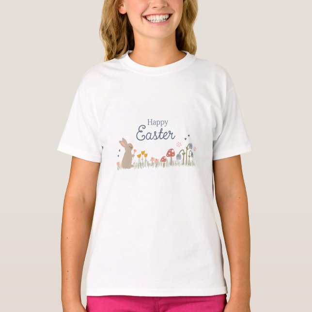 Camiseta Feriado para Crianças Fresco de Flores Selvagens e (Frente)