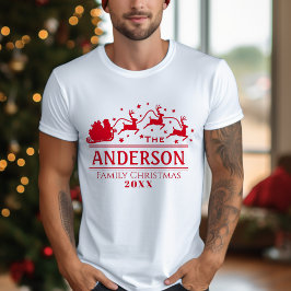 Camiseta Feriado Personalizado de Nome da Família Natal