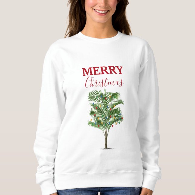 Camiseta Feriado Tropical de Natal em Árvore de Palma (Frente)
