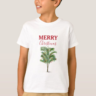 Camiseta Feriado Tropical de Natal em Árvore de Palma