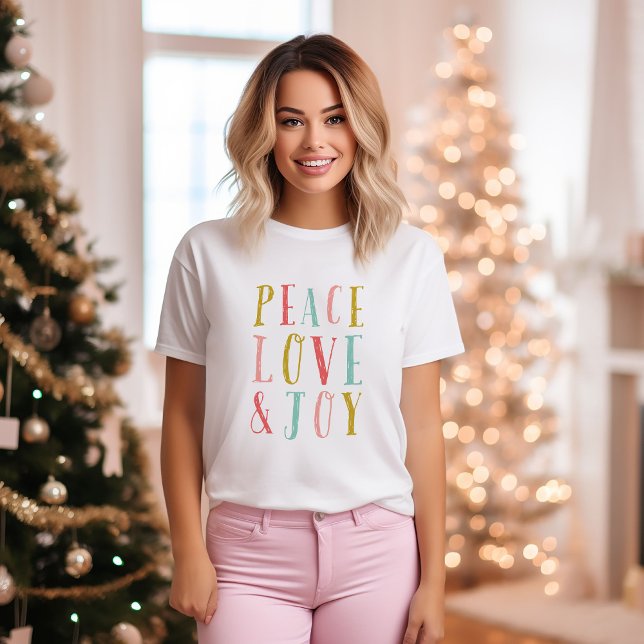Camiseta Feriado Whimsical de Paz e Joy (Criador carregado)