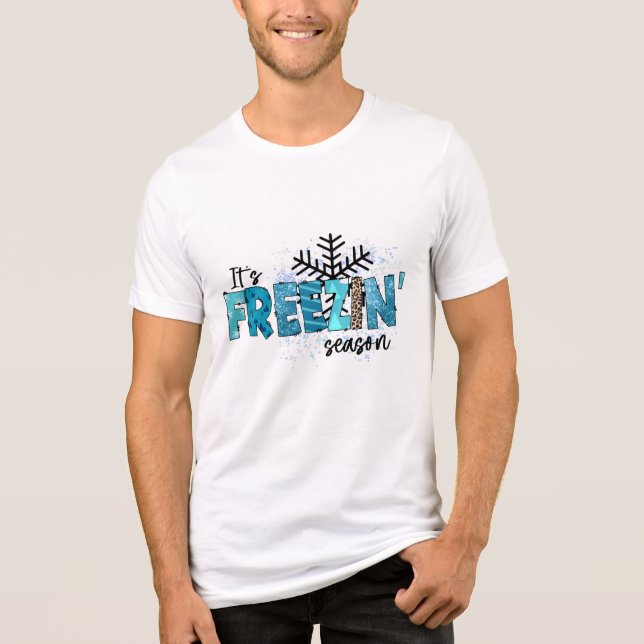 Camiseta Feriados de inverno com flocos de neve frios de Co (Frente)