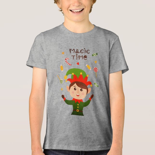 Camiseta Feriados de Natal bonitos em tempo mágico catam El (Frente)