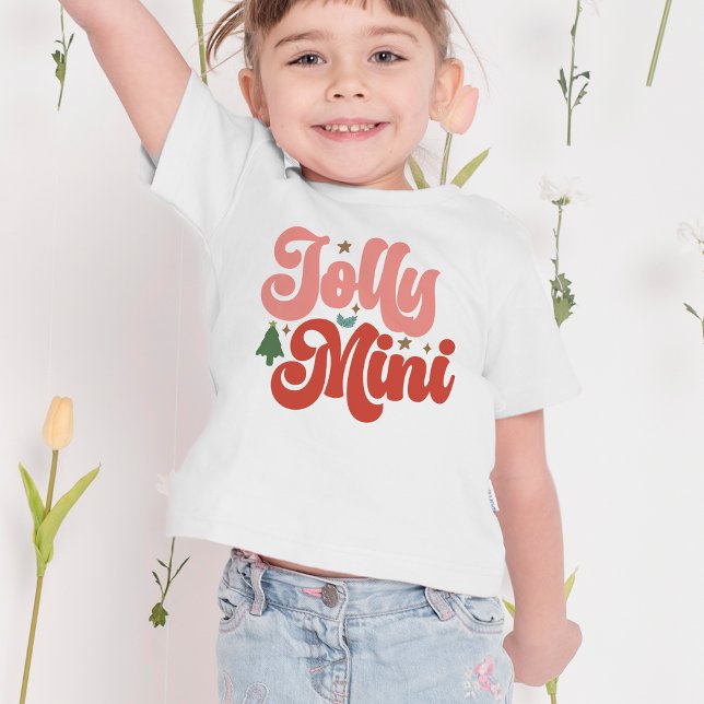Camiseta Feriados de Natal da Jolly Mini Retro Groovy (Jolly Mama Retro Groovy Christmas Holidays T-Shirt)
