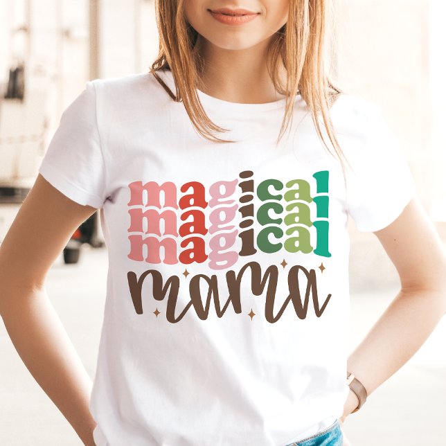 Camiseta Feriados de Natal da Magia Retro Groovy (Magical Mama Retro Groovy Christmas Holidays T-Shirt)