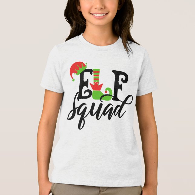 Camiseta Feriados de Natal da Tipografia Moderna do Elf Squ (Frente)