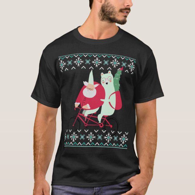 Camiseta Feriados de Natal de Santa Claus (Frente)