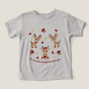 Camiseta Feriados de Natal em Reindeer Cute Modernos