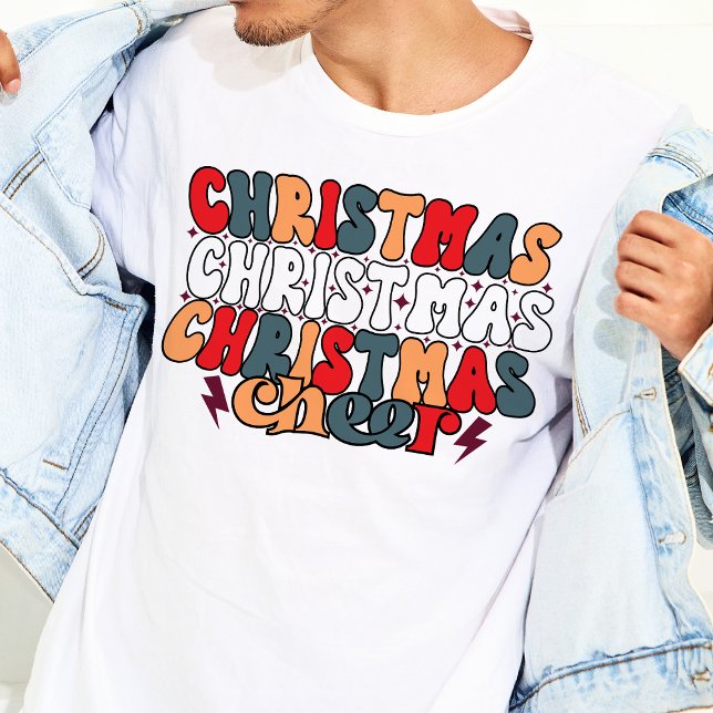 Camiseta Feriados de Natal Retro Groovy (Christmas Cheer Retro Groovy Christmas Holidays T-Shirt)