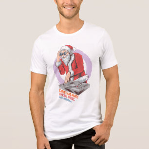 Camiseta Feriados do DJ do papai noel do Natal