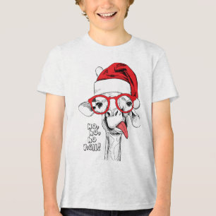 Camiseta Feriados do girafa do Natal do hipster