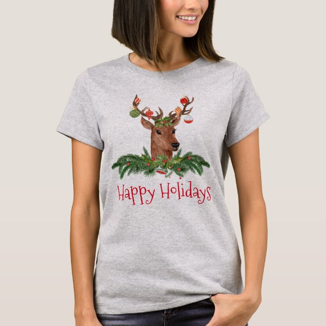 Camiseta Feriados Felizes de Vendedores de Natal (Frente)