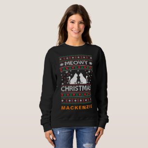 Camiseta Feriados Meow-tastic: Natal Personalizado Feio