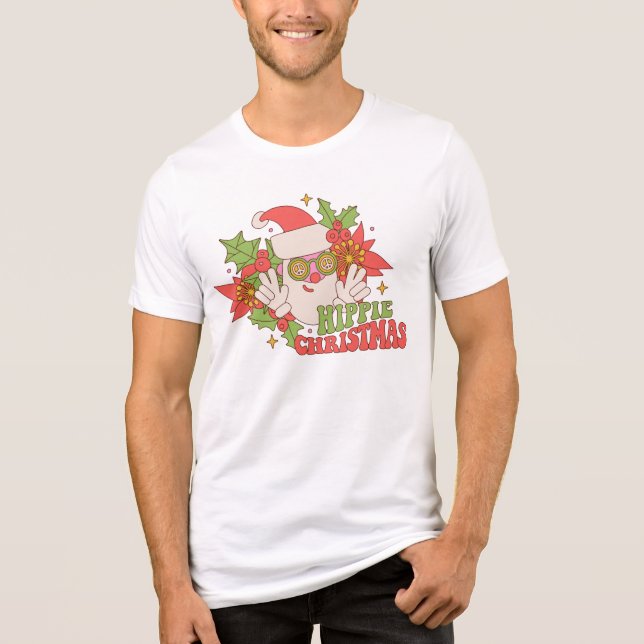 Camiseta Feriados Retroativos de Papais noeis de Natal Hipp (Frente)