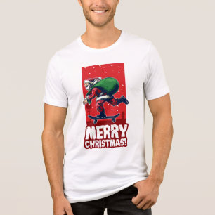 Camiseta Feriados Skateboarding do papai noel   do Feliz