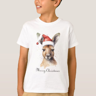 Camiseta Férias Alegres, Canguru de Natal personalizado
