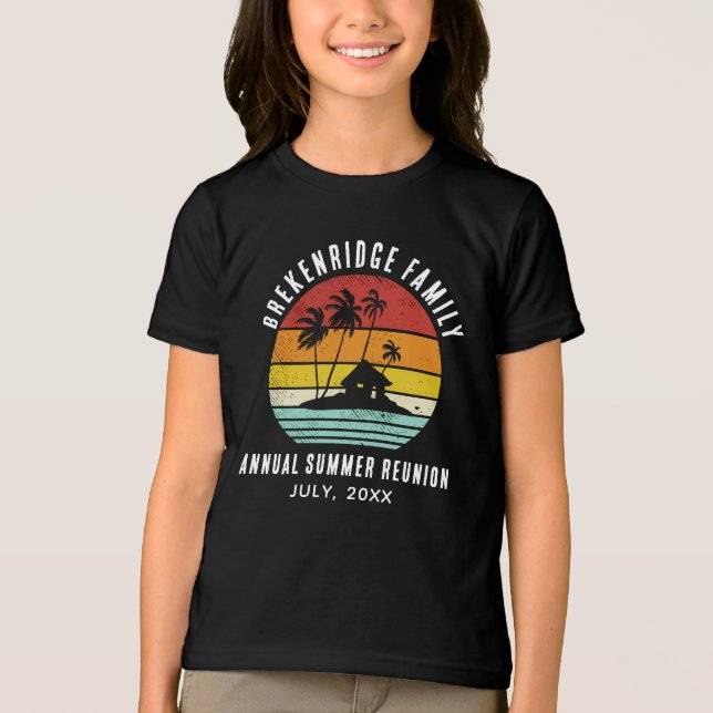 Camiseta Férias Costeiras de Verão Familiares, coincidindo  (Frente)