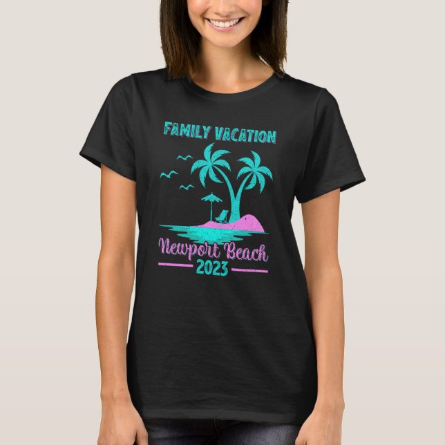 Camiseta Férias da Família 2023 Palm Tree California Newpor (Frente)