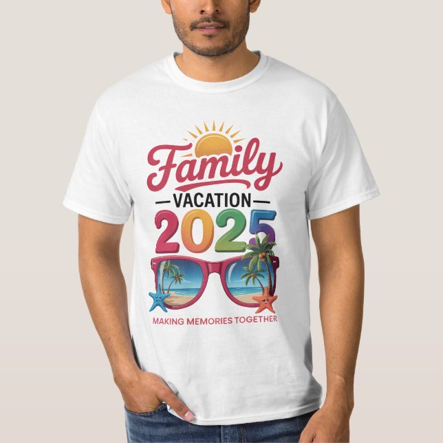 Camiseta Férias da Família 2025 Memórias Tee Viagem para Tr (Frente)
