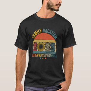 Camiseta Férias da Família 2025 Retro Sunset Group Holiday 